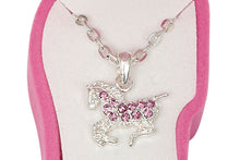 Load image into Gallery viewer, Western Express HN-5 Pink Rhinestone Pony Necklace Horsehead Gift Box
