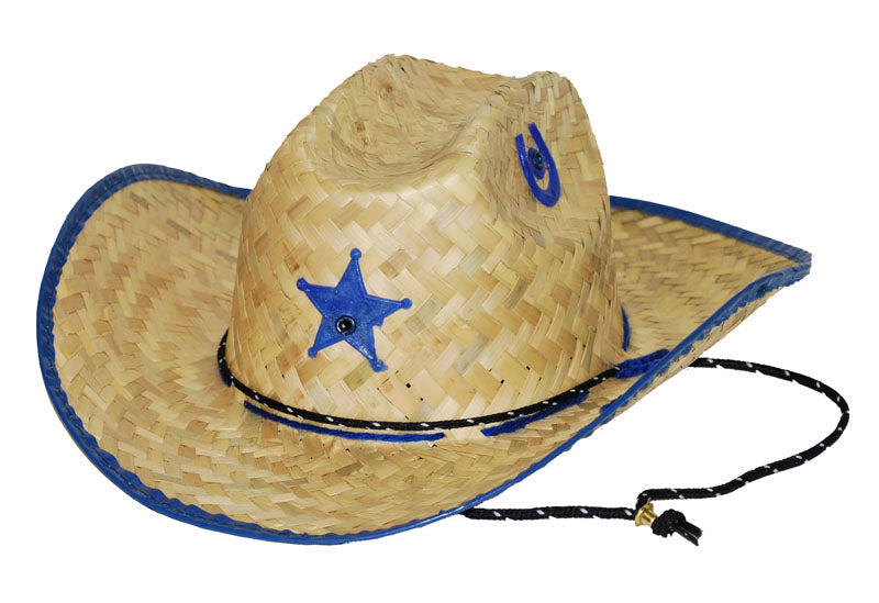 Western Express JJ-5 Palm Straw Hat Sheriff Blue