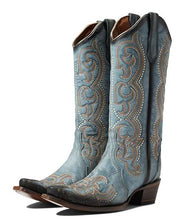 Load image into Gallery viewer, Circle G By Corral Ladies Blue Jean Embroidery &amp; Triad Boots L5869

