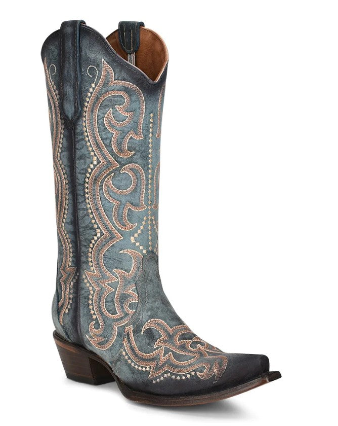 Circle G By Corral Ladies Blue Jean Embroidery & Triad Boots L5869