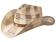Load image into Gallery viewer, Western Express LIN-101 Straw Hat - Diamond Concho - Ivory &amp; Brown Weave
