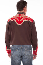 Load image into Gallery viewer, Scully P-911 Brown/Red Retro Mens Western Shirt
