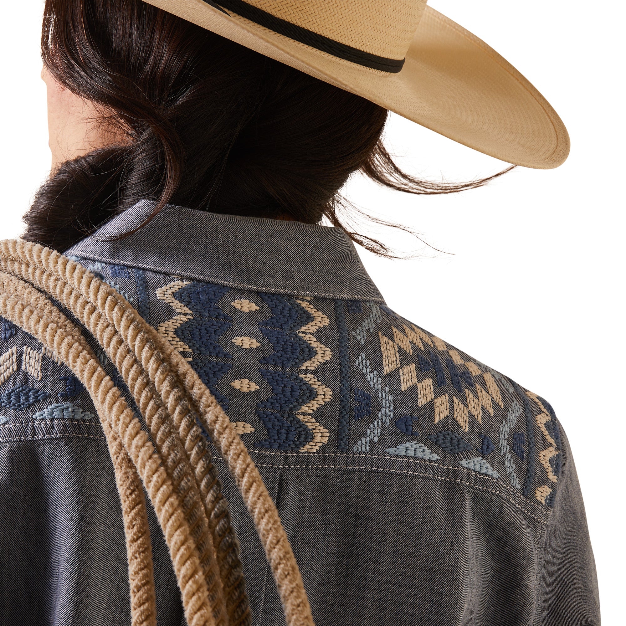 Ariat Ladies Cassidy Embroidered Chambray Shirt 10043451 Wild