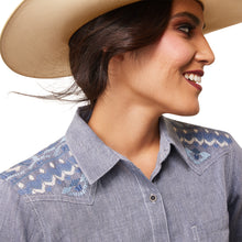 Load image into Gallery viewer, Ariat Ladies Cassidy Embroidered Chambray Shirt 10043451

