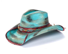 Load image into Gallery viewer, California Hat Co CA-1-2048 Seattle Jackpot Turquoise Straw Western Hat
