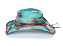 Load image into Gallery viewer, California Hat Co CA-1-2048 Seattle Jackpot Turquoise Straw Western Hat
