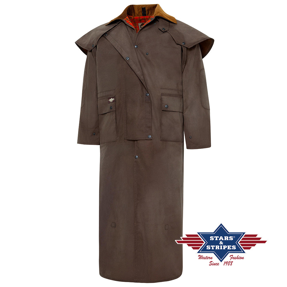 Trail Men's Long Duster Coat Brown