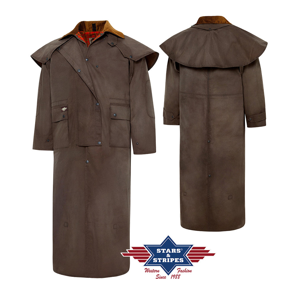 Trail Men's Long Duster Coat Brown