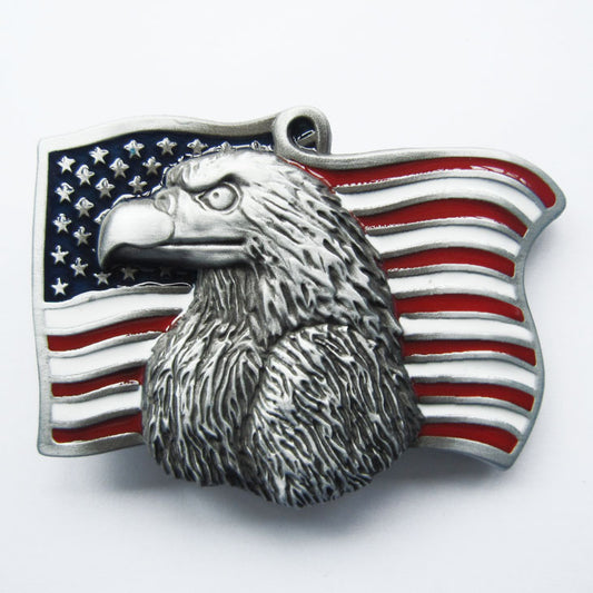 Vintage Eagle on Flag buckle WT075