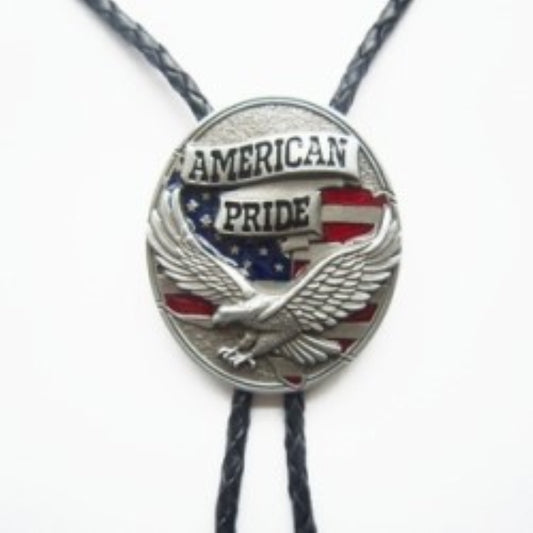 Eagle American Pride Flag Bolo Tie SHBT093