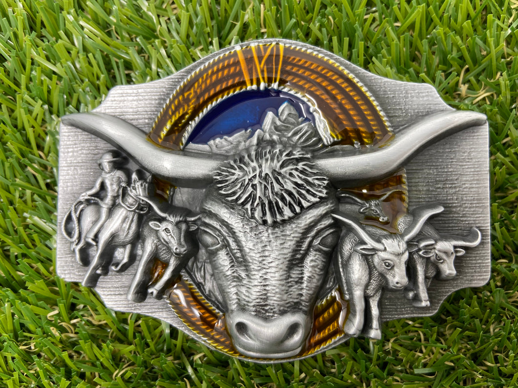 Buckle Longhorn Rodeo Bull WT098