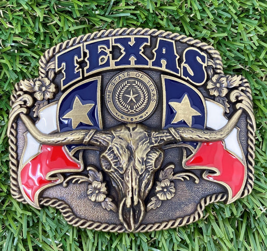 Buckle Vintage Bronze Plated Texas State WT100AB