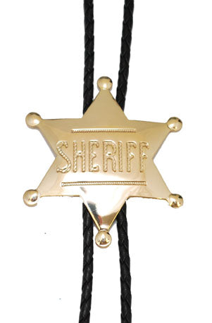 Western Express Sheriff Badge Bolo Tie BT-1572 Gold