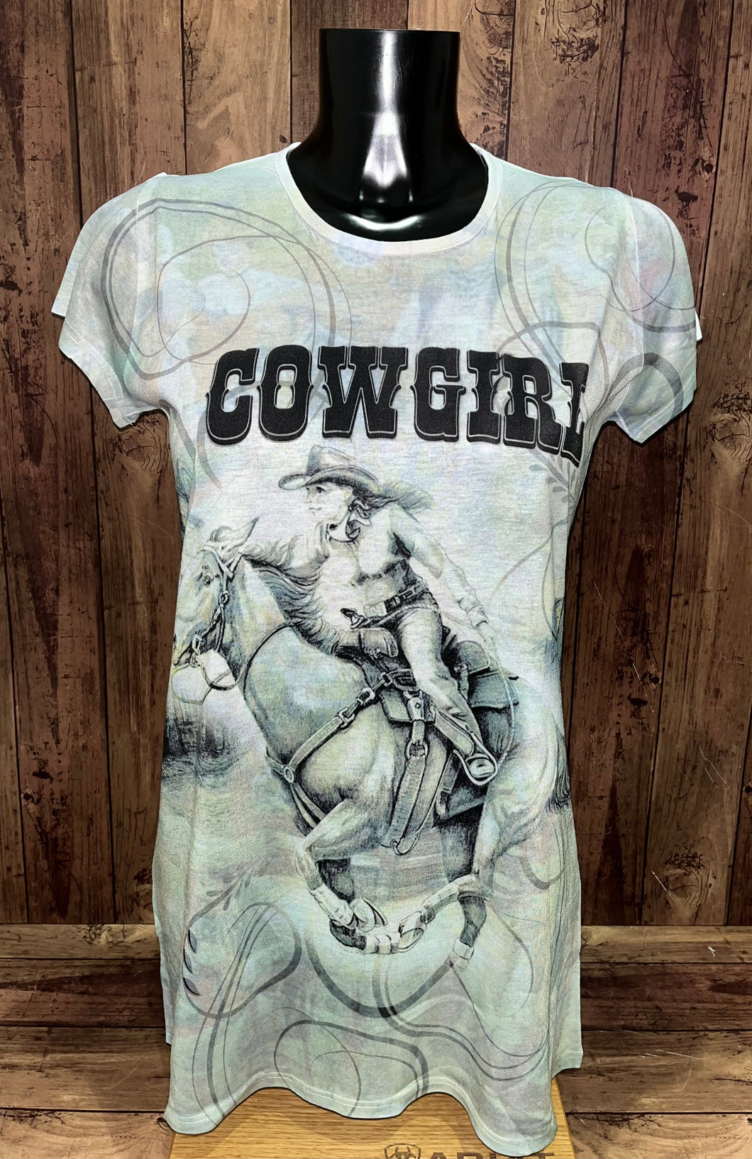 Sun Shirts 1064500 Cowgirls 360 pattern Round Neck T-Shirt