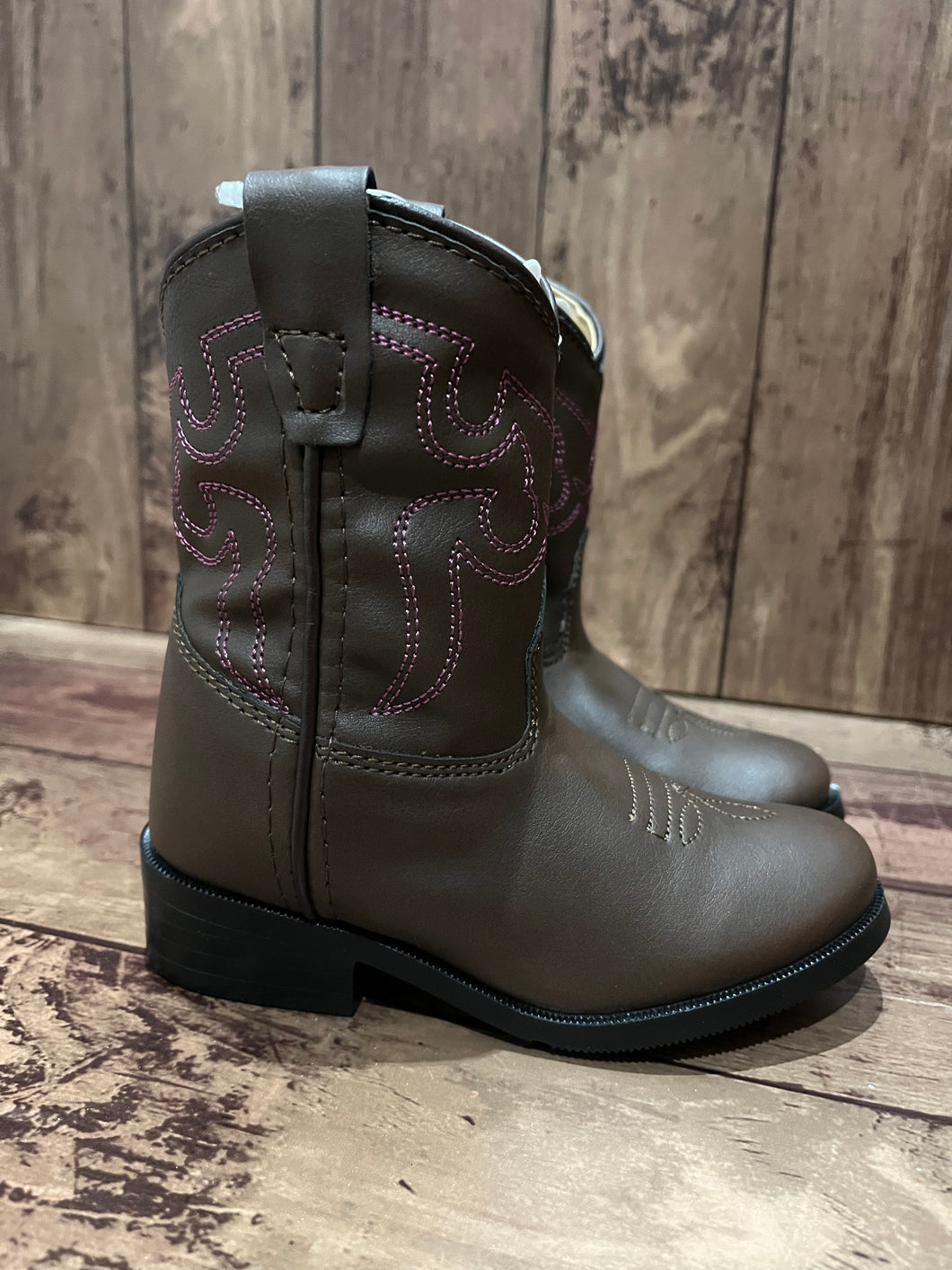 Smoky Mountain Boots 1624T Monterey Brown/Pink Western Toddler Boots
