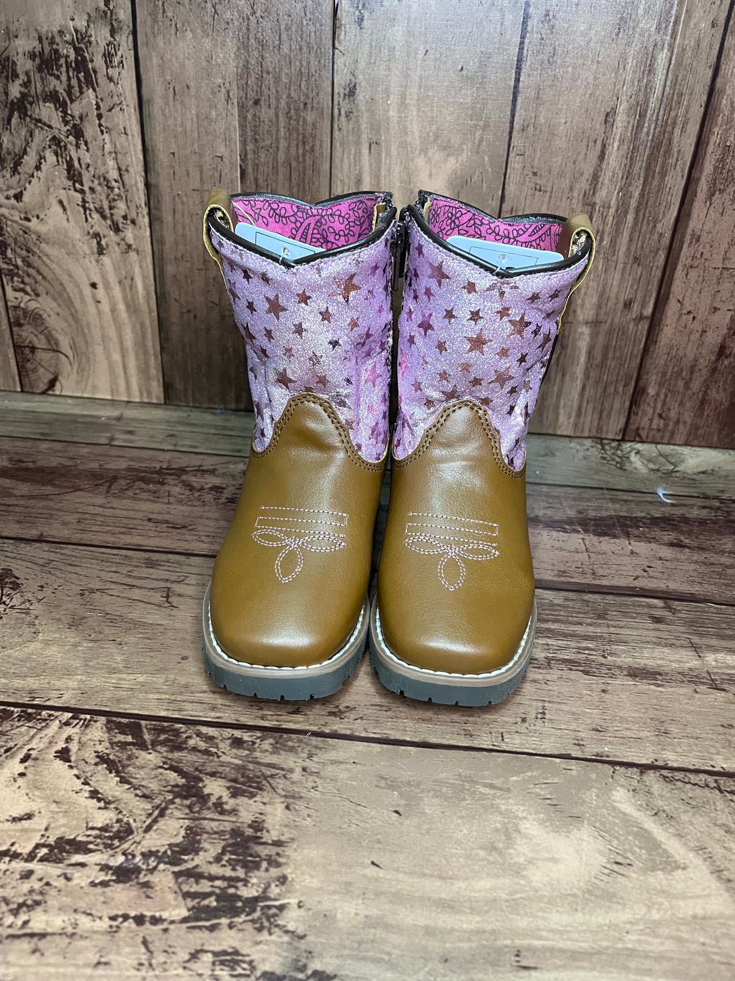 Smoky Mountain Boots 3228T Autry Brown/Pink Western Toddler Boots