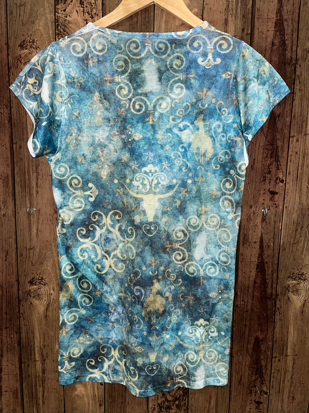 Sun Shirts 6657-300 Western Tie Dye 360 pattern V Neck T-Shirt