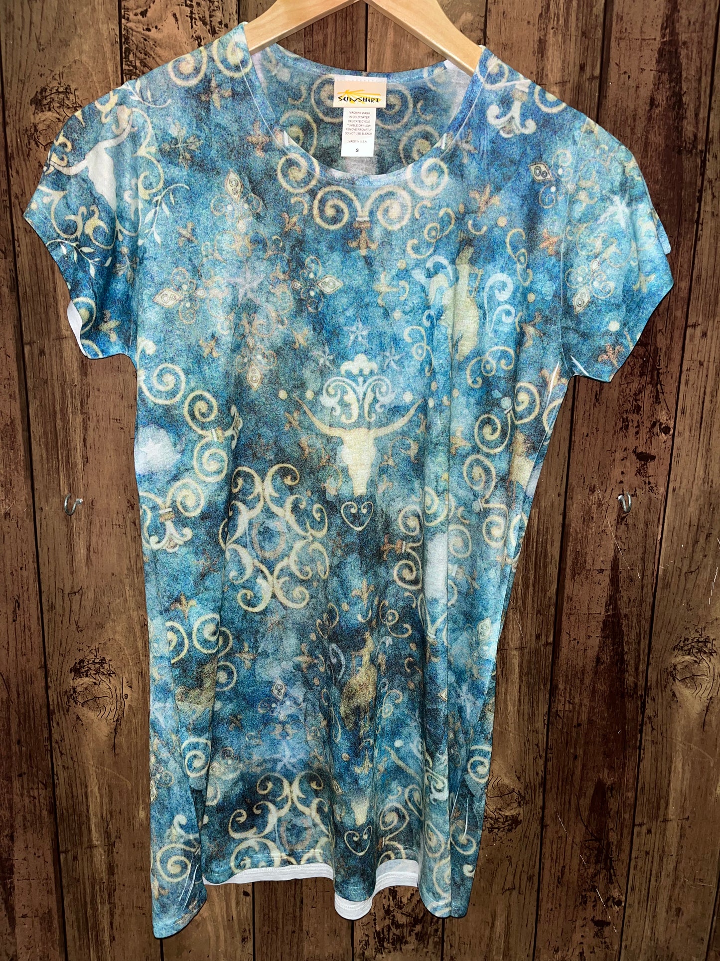 Sun Shirts 6657-500 Western Tie Dye 360 pattern Round Neck T-Shirt