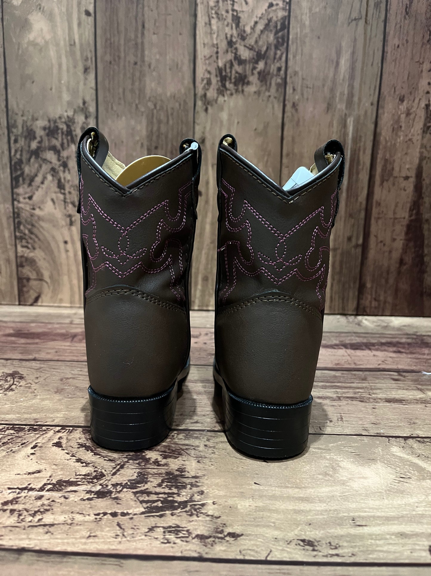 Smoky Mountain Boots 1624T Monterey Brown/Pink Western Toddler Boots