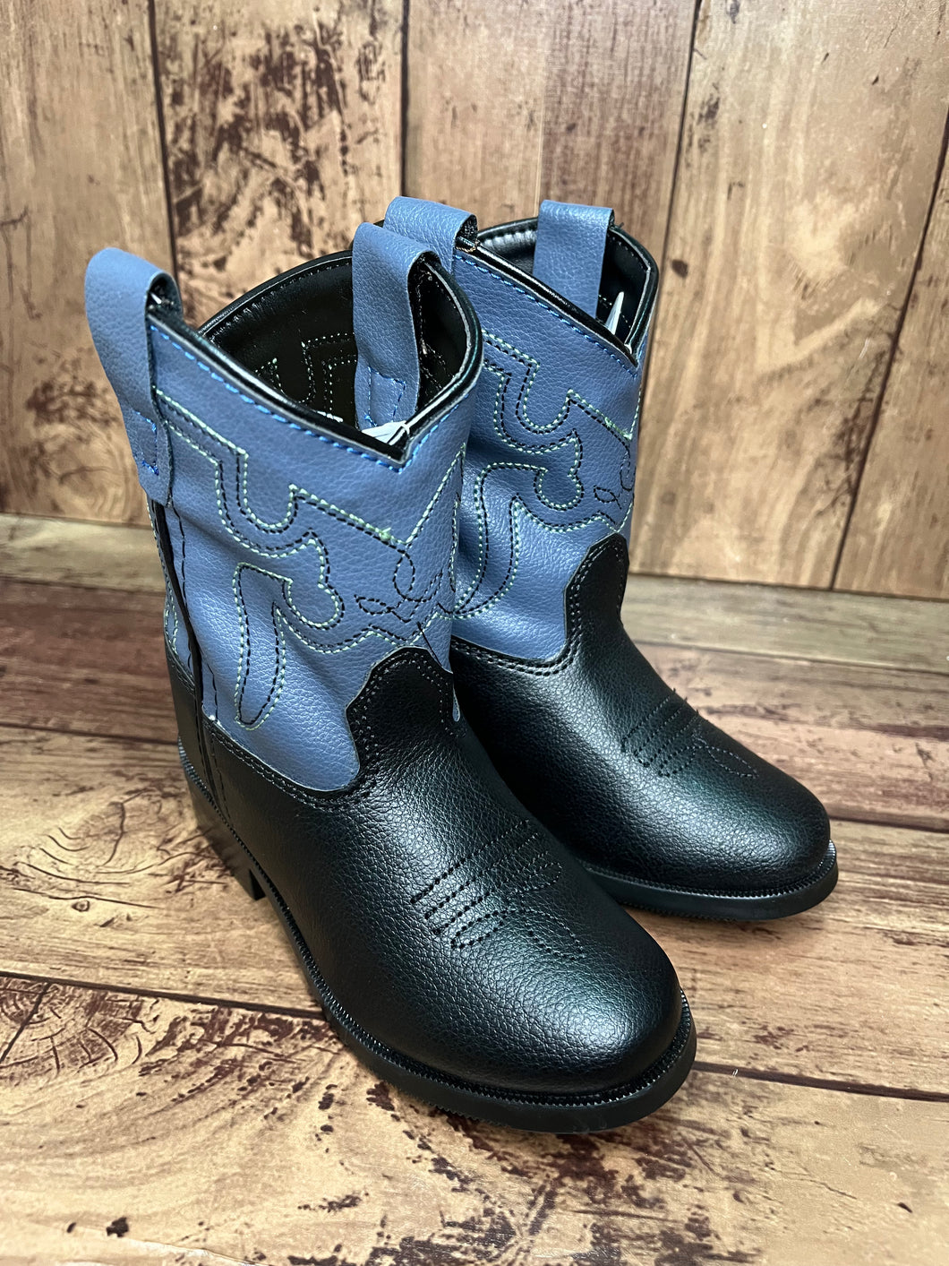 Smoky Mountain Boots 1576T Monterey Blue/Black Western Toddler Boots