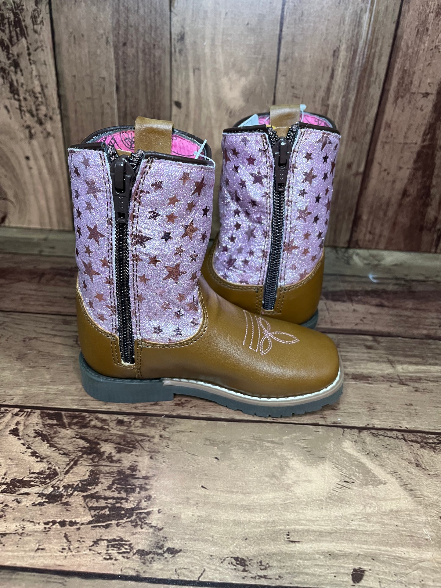 Smoky Mountain Boots 3228T Autry Brown/Pink Western Toddler Boots