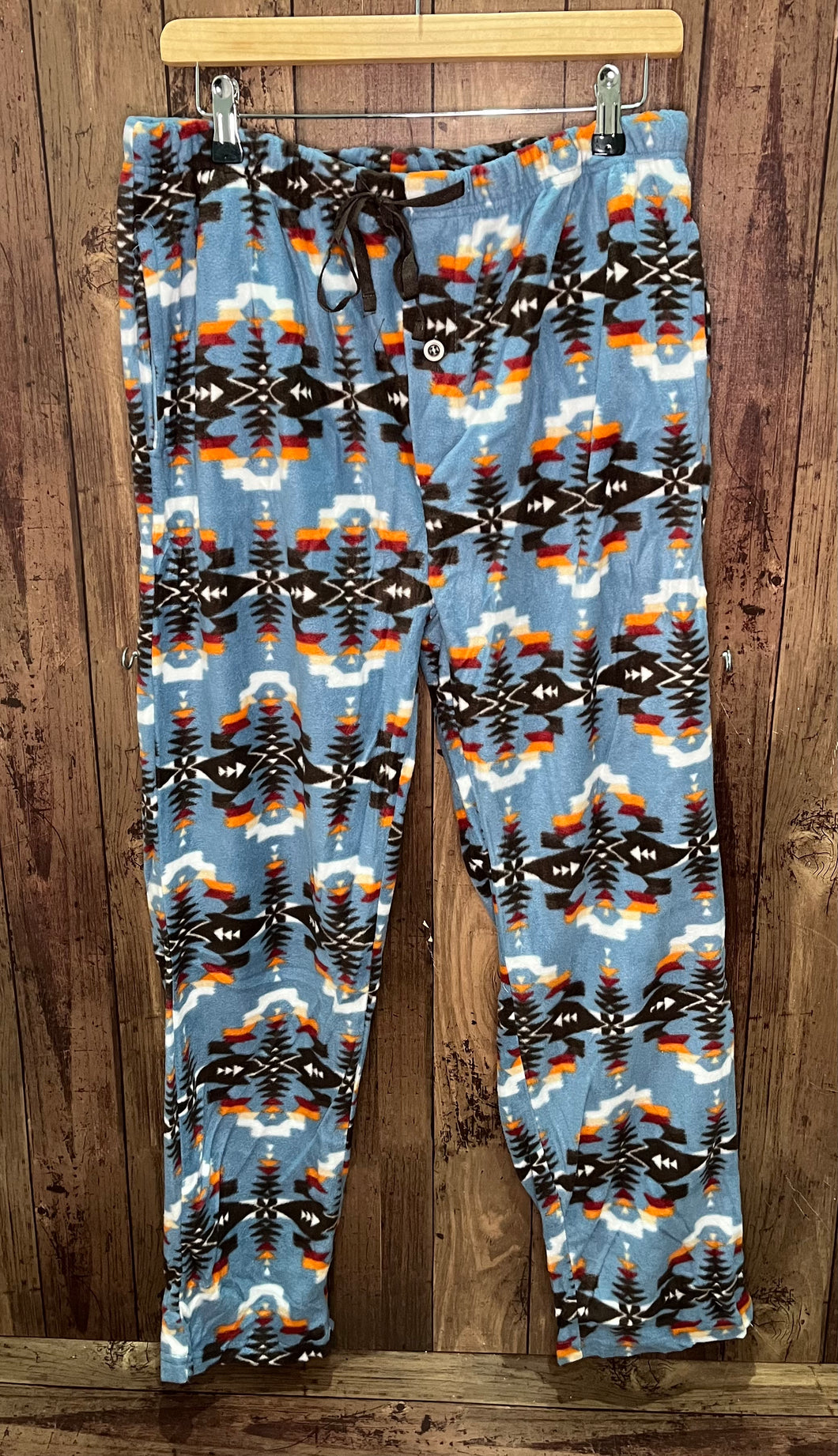 NY Unisex Lounge Pants/Pyjama Bottoms Blue Aztec Print