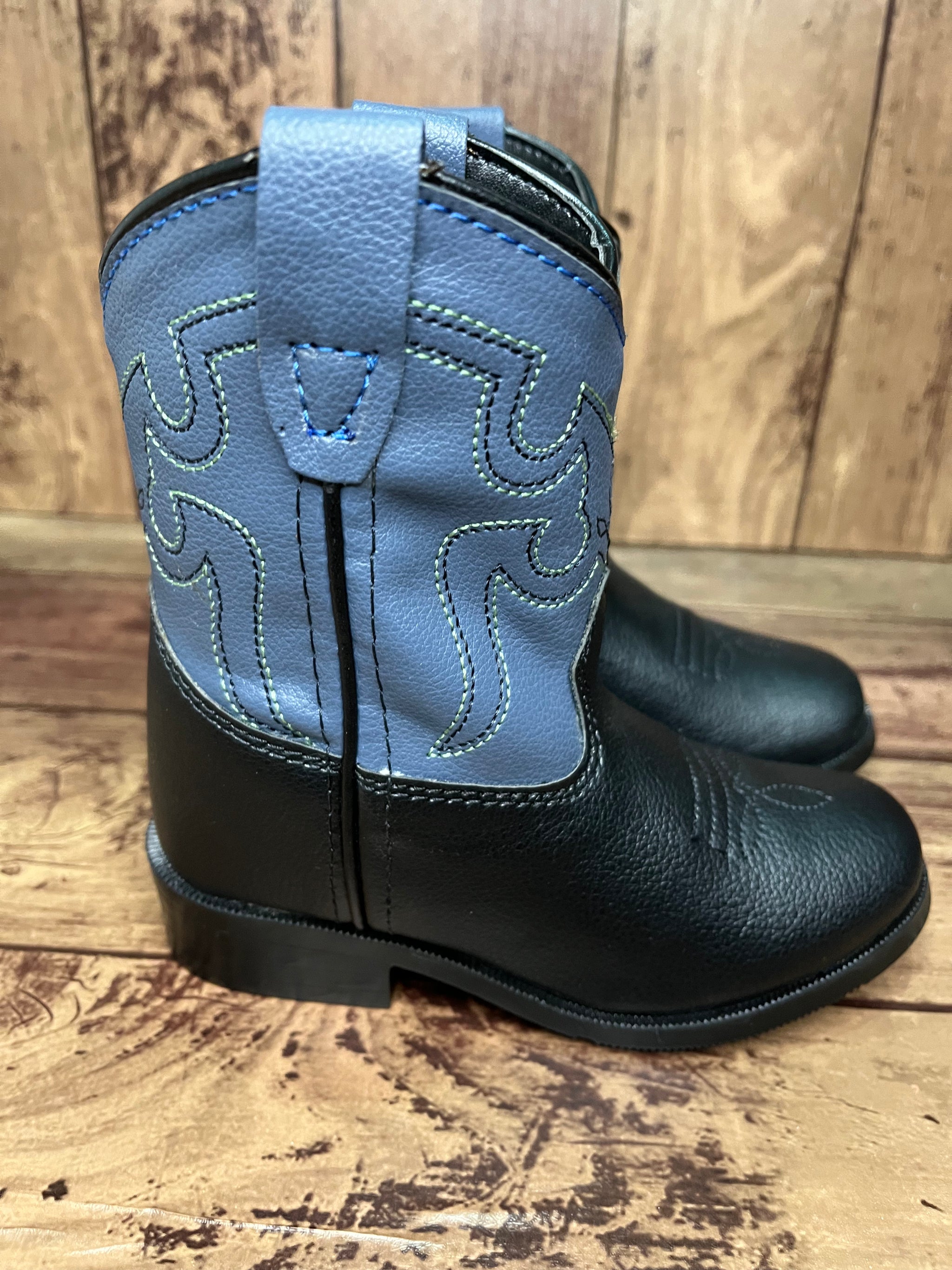 Smoky Mountain Boots 1576T Monterey Blue Black Western Toddler Boots