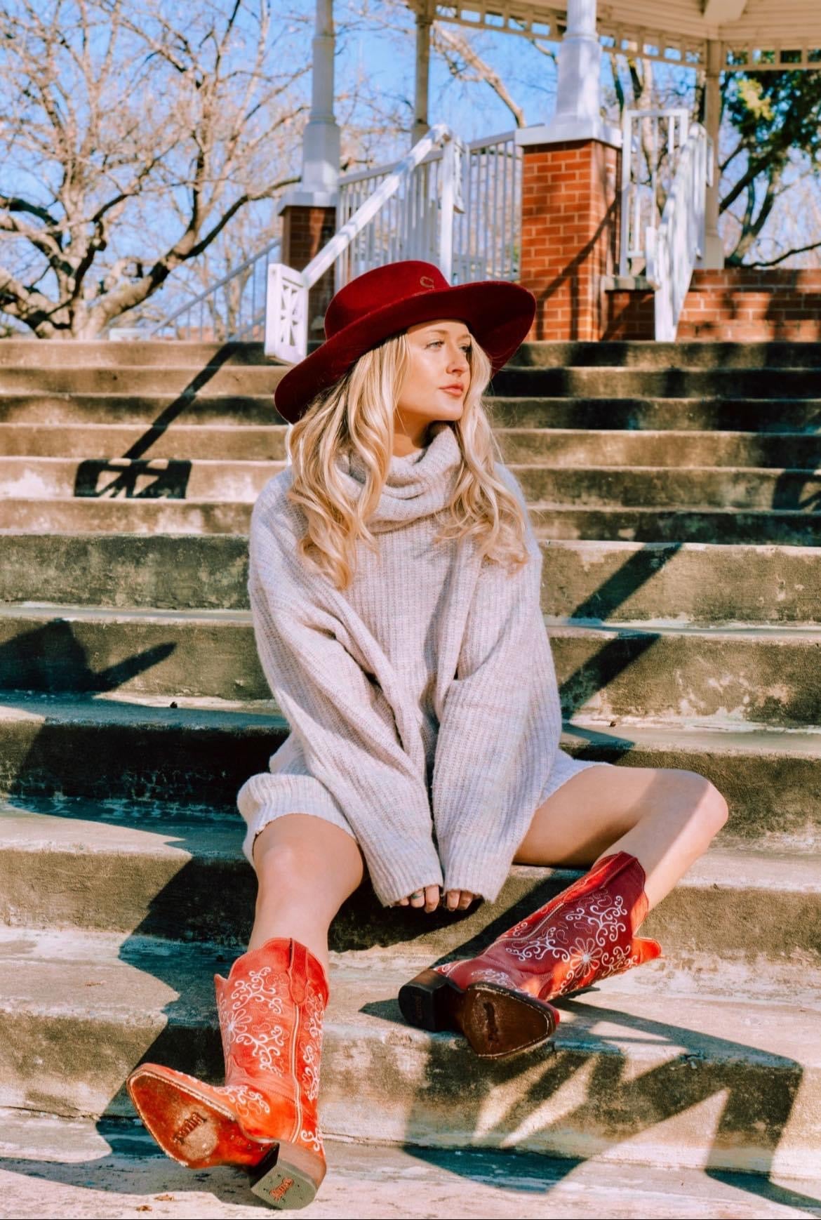 Red best sale cowboy booties