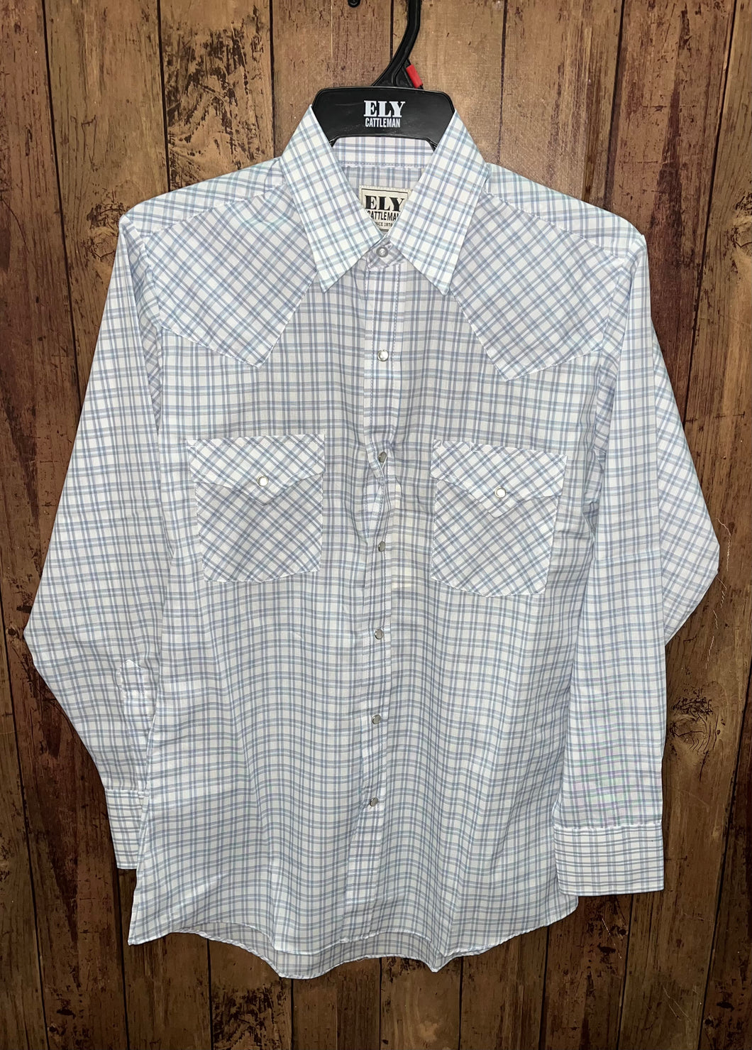 Ely & Walker Men's Long Sleeve Plaid Shirt White 15202907-White-A ...