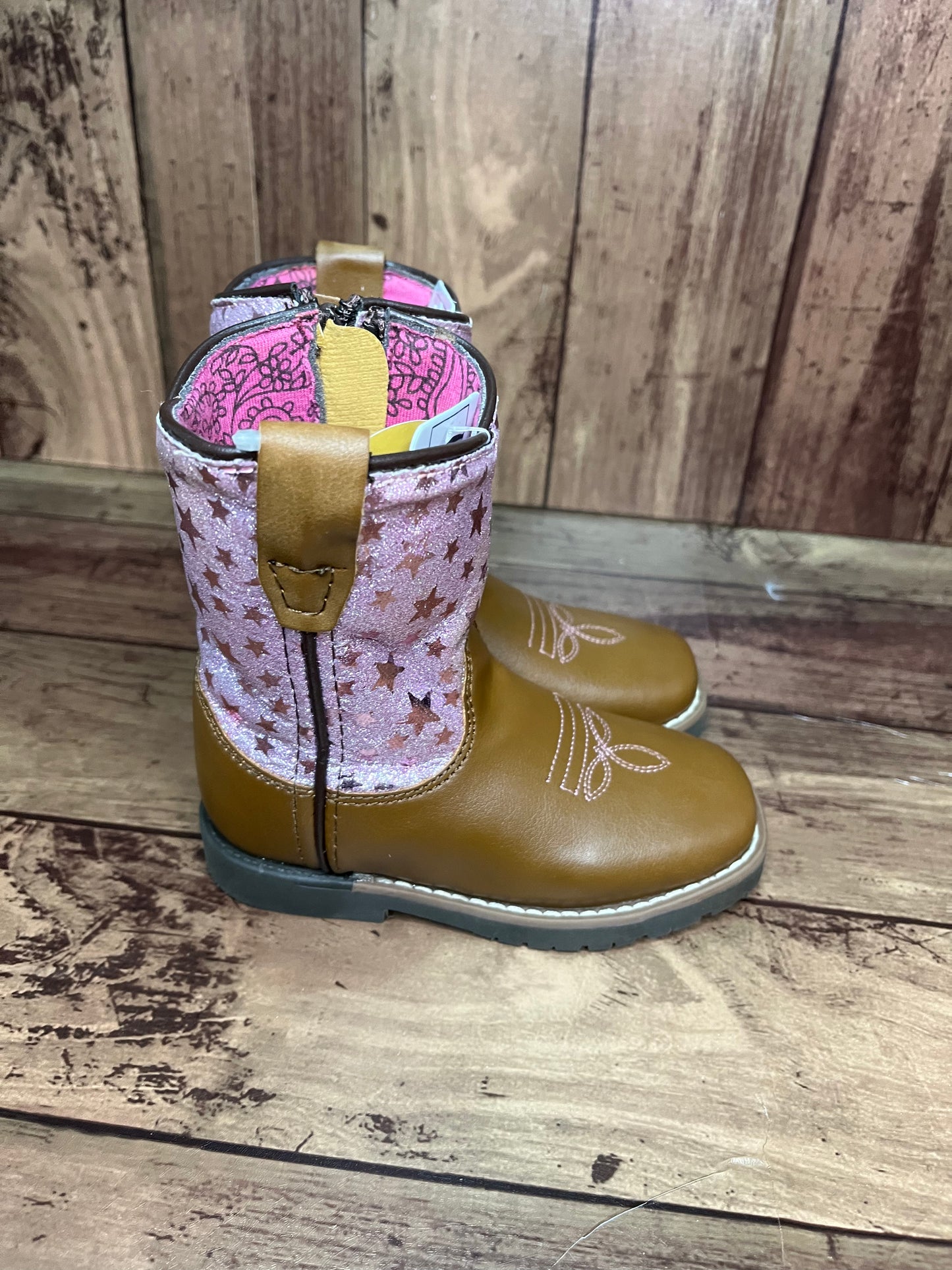 Smoky Mountain Boots 3228T Autry Brown/Pink Western Toddler Boots