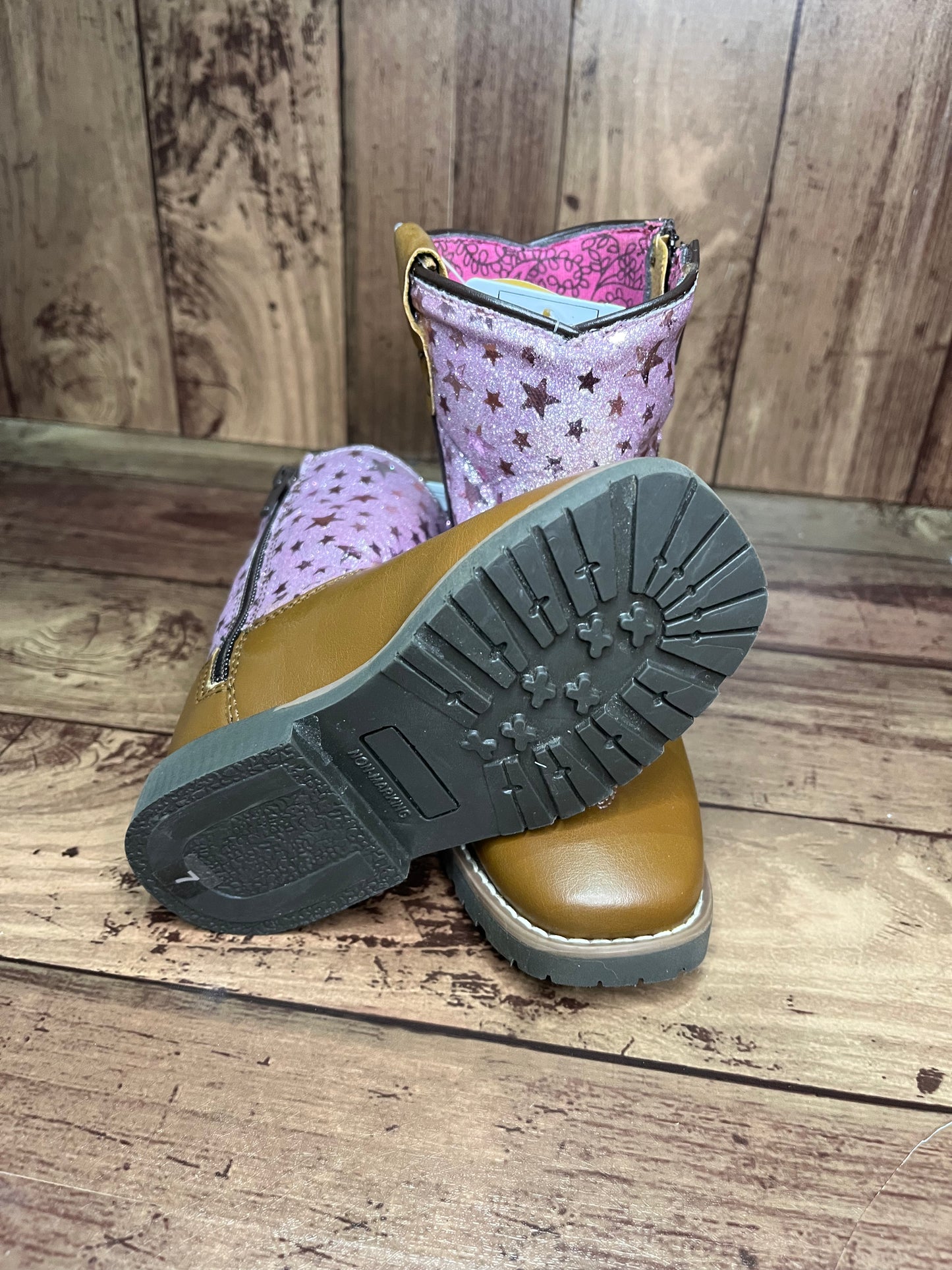 Smoky Mountain Boots 3228T Autry Brown/Pink Western Toddler Boots