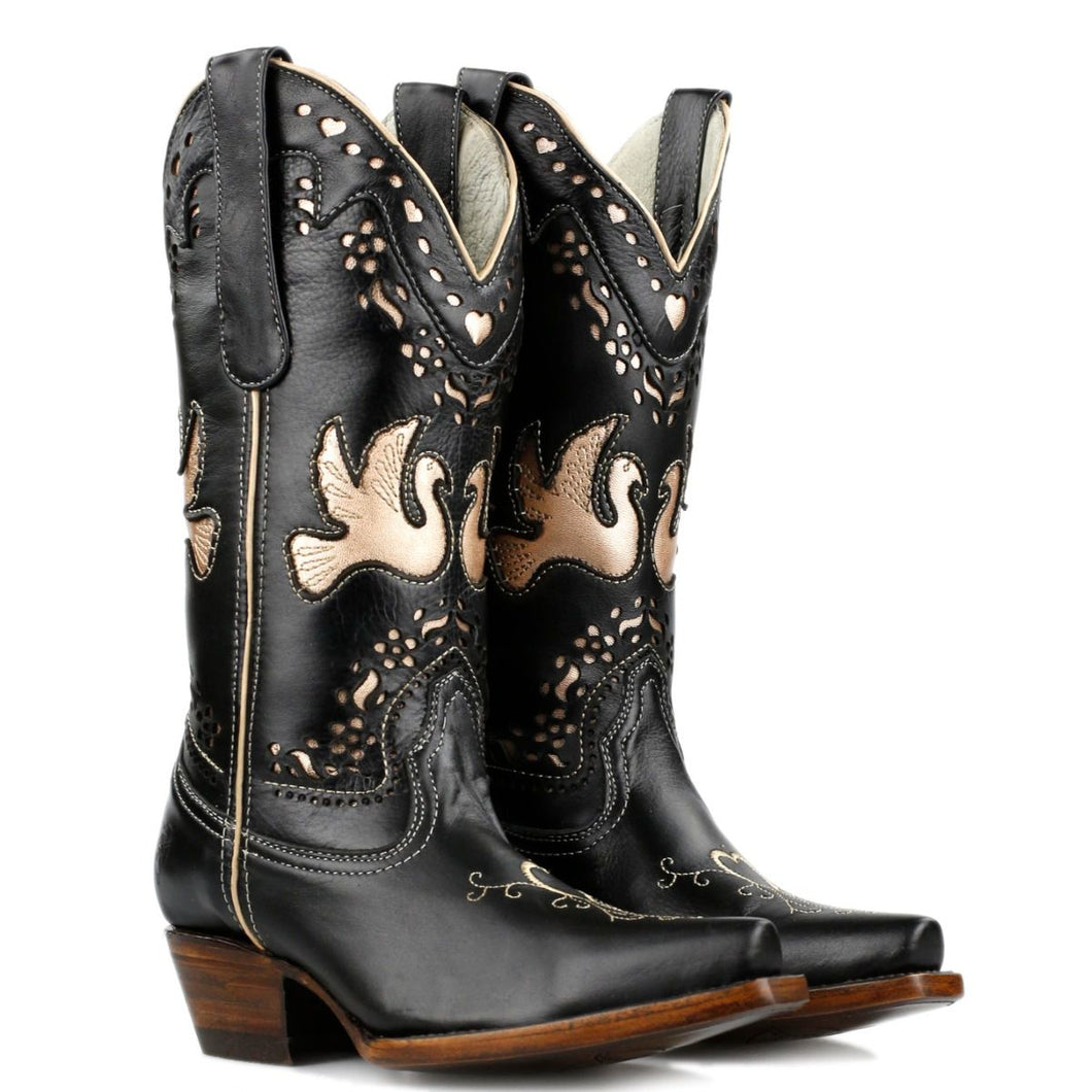 La Pintura Black - Duifje Bronze Dove Ladies Cowboy Boots – Wild Wild ...
