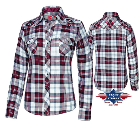 Pasadena Red Ladies Western Blouse