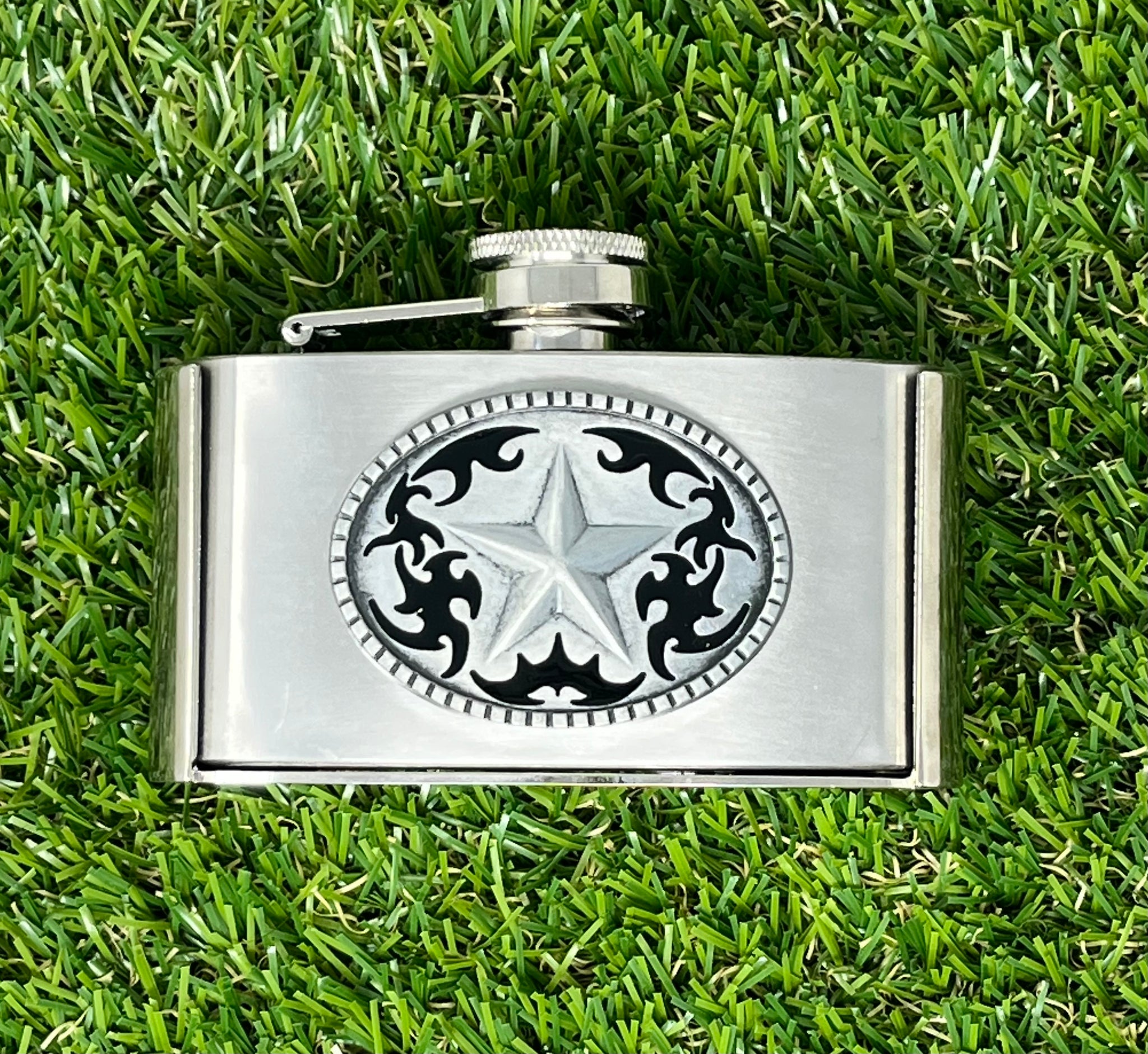 Flask belt buckle best sale